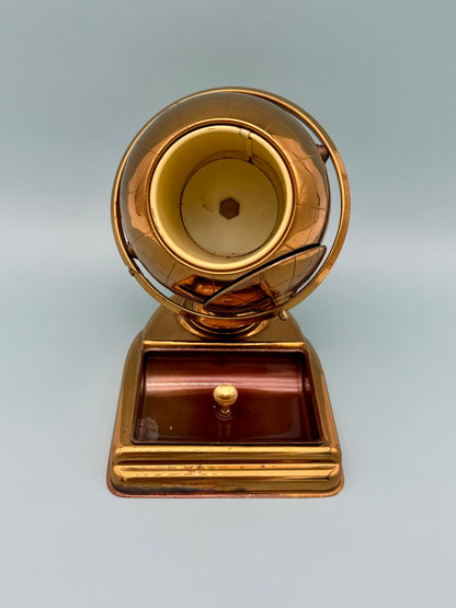 Vintage Brass Globe Cigarette Holder & Ashtray