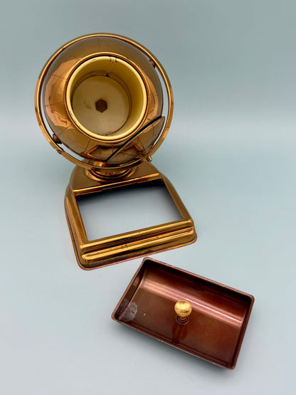 Vintage Brass Globe Cigarette Holder & Ashtray