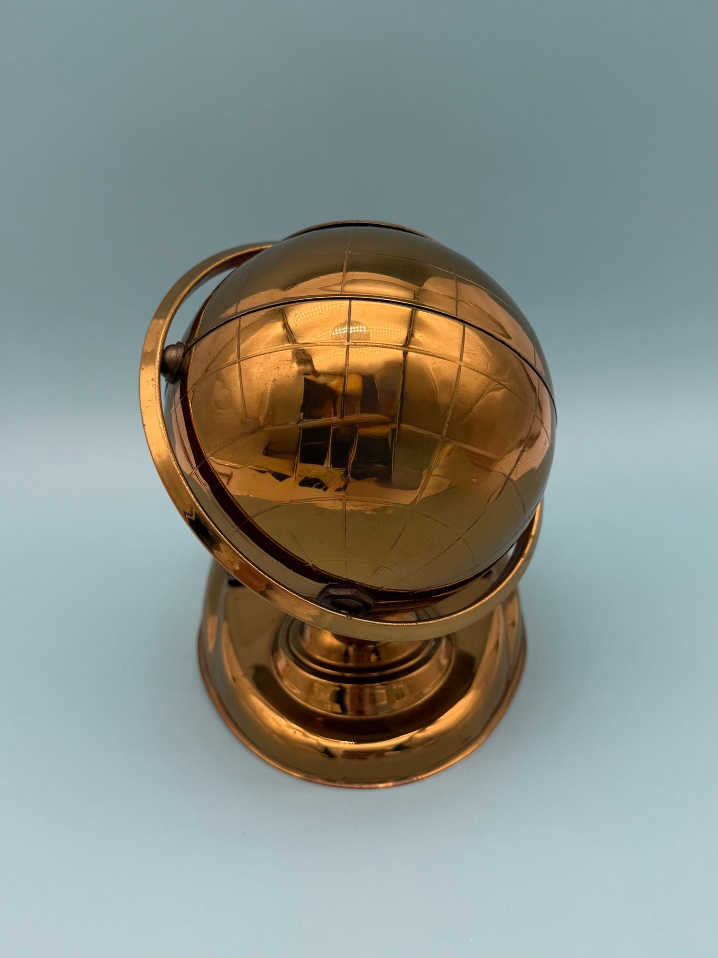 Vintage Brass Globe Cigarette Holder & Ashtray