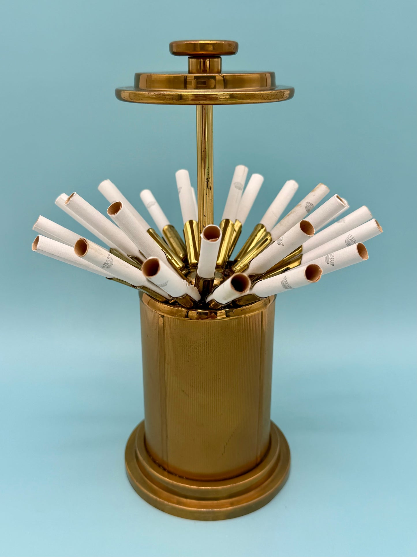 Vintage Brass Cigarette Holder Pop-Up Dispenser